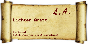 Lichter Anett névjegykártya